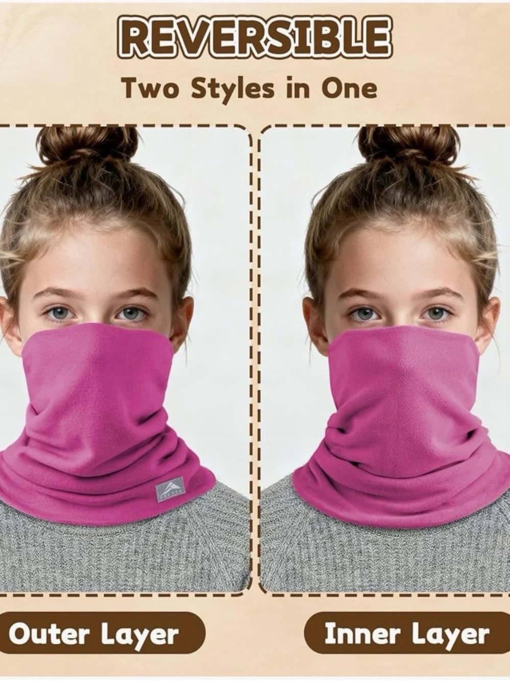 Youth Pink Neck Gaiter - Unbranded
